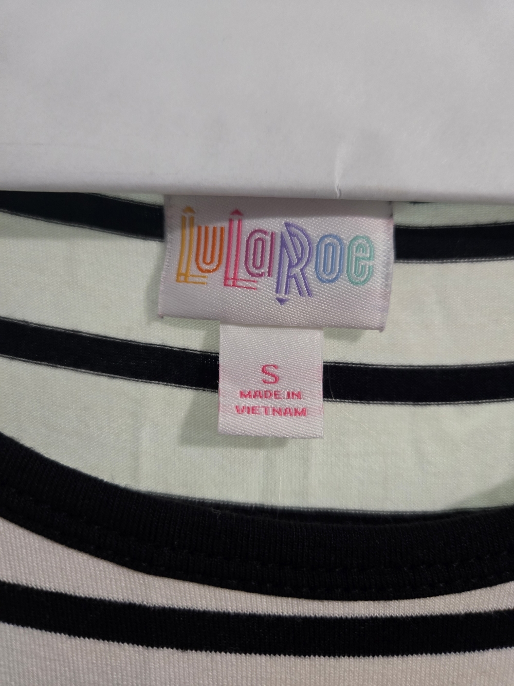 LuLaRoe Womans Black & White Striped Dress - Small